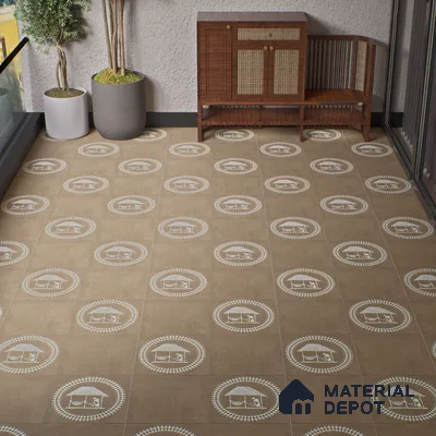 Plain Parking Floor Tile TL 08206 G Kottai Verde 16 inch x 16 inch | Vitrified Anti Slip Matte Finish Heavy Duty Tile - 12 mm | Suitable For High Traffic Areas, Parking, Balcony | Pattern Alignment May Vary | 2-3 mm Spacer is Mandatory