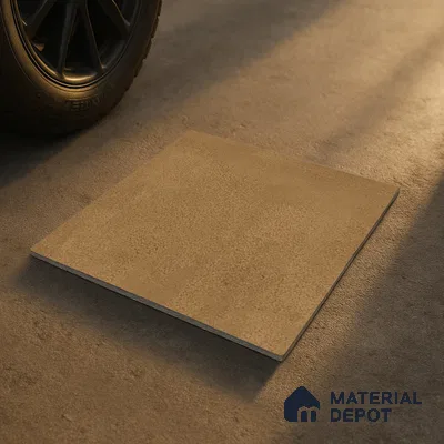 Parking Stone Floor Tile TL 08206 Kottai Cafe 16 inch x 16 inch | Vitrified Anti Slip Matte Finish Heavy Duty Tile - 12 mm | Suitable For High Traffic Areas, Parking, Balcony | Pattern Alignment May Vary | 2-3 mm Spacer is Mandatory