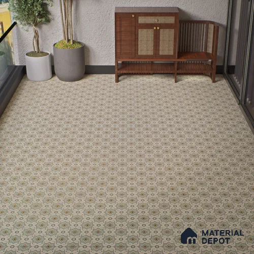 Parking Moroccan Floor Tile TL 08202 DC-31 16 inch x 16 inch | Vitrified Anti Skid Matte Finish Heavy Duty Tile - 12 mm | Suitable For High Traffic Areas, Parking, Bathroom | Pattern Alignment May Vary | 2-3 mm Spacer is Mandatory