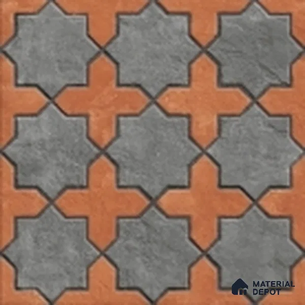 Parking Stone Wall & Floor Tile TL 08208 B Raven Nero 16 inch x 16 inch | Vitrified Anti Slip Matte Finish Heavy Duty Tile - 12 mm | Suitable For High Traffic Areas, Parking, Balcony | Pattern Alignment May Vary | 2-3 mm Spacer is Mandatory