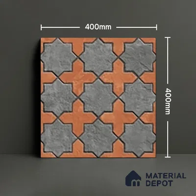 Parking Stone Wall & Floor Tile TL 08208 B Raven Nero 16 inch x 16 inch | Vitrified Anti Slip Matte Finish Heavy Duty Tile - 12 mm | Suitable For High Traffic Areas, Parking, Balcony | Pattern Alignment May Vary | 2-3 mm Spacer is Mandatory