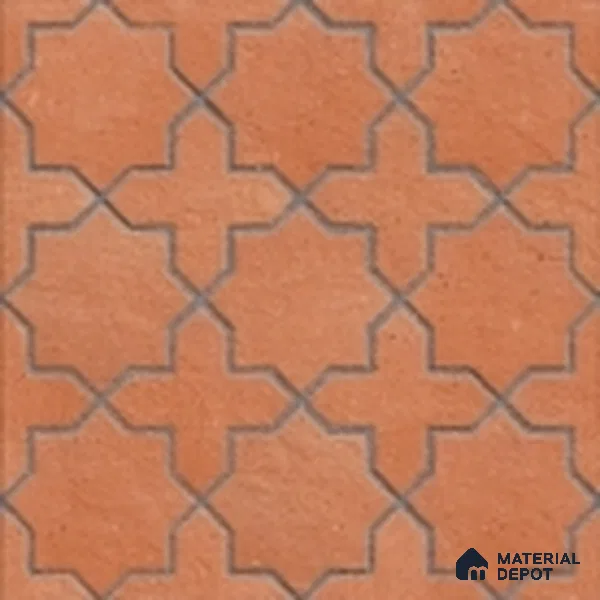 Parking Stone Floor Tile TL 08208 Raven Cotto 16 inch x 16 inch | Vitrified Anti Slip Matte Finish Heavy Duty Tile - 12 mm | Suitable For High Traffic Areas, Parking, Balcony | Pattern Alignment May Vary | 2-3 mm Spacer is Mandatory