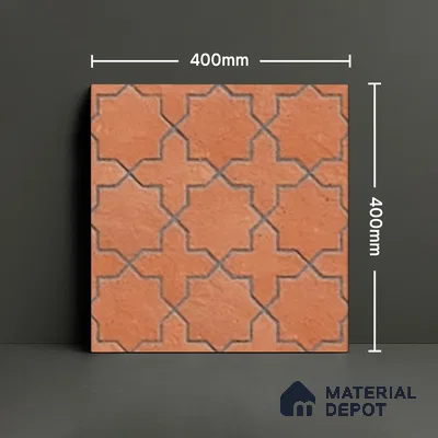 Parking Stone Floor Tile TL 08208 Raven Cotto 16 inch x 16 inch | Vitrified Anti Slip Matte Finish Heavy Duty Tile - 12 mm | Suitable For High Traffic Areas, Parking, Balcony | Pattern Alignment May Vary | 2-3 mm Spacer is Mandatory