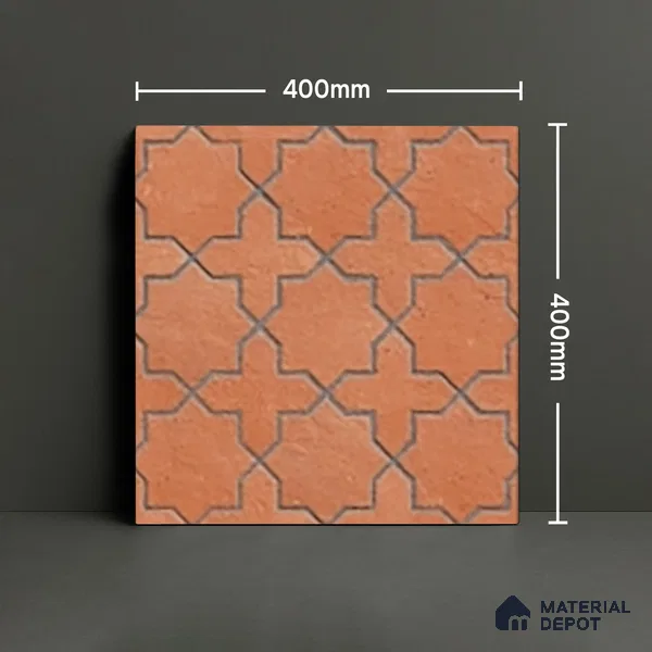 Parking Stone Floor Tile TL 08208 Raven Cotto 16 inch x 16 inch | Vitrified Anti Slip Matte Finish Heavy Duty Tile - 12 mm | Suitable For High Traffic Areas, Parking, Balcony | Pattern Alignment May Vary | 2-3 mm Spacer is Mandatory