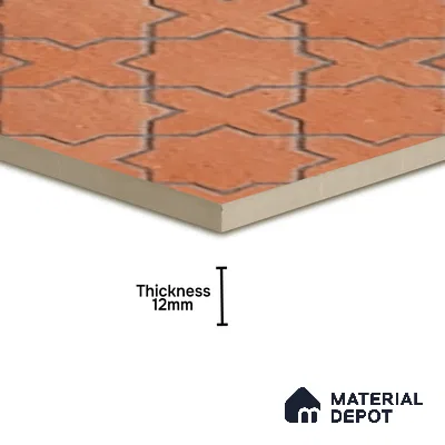 Parking Stone Floor Tile TL 08208 Raven Cotto 16 inch x 16 inch | Vitrified Anti Slip Matte Finish Heavy Duty Tile - 12 mm | Suitable For High Traffic Areas, Parking, Balcony | Pattern Alignment May Vary | 2-3 mm Spacer is Mandatory