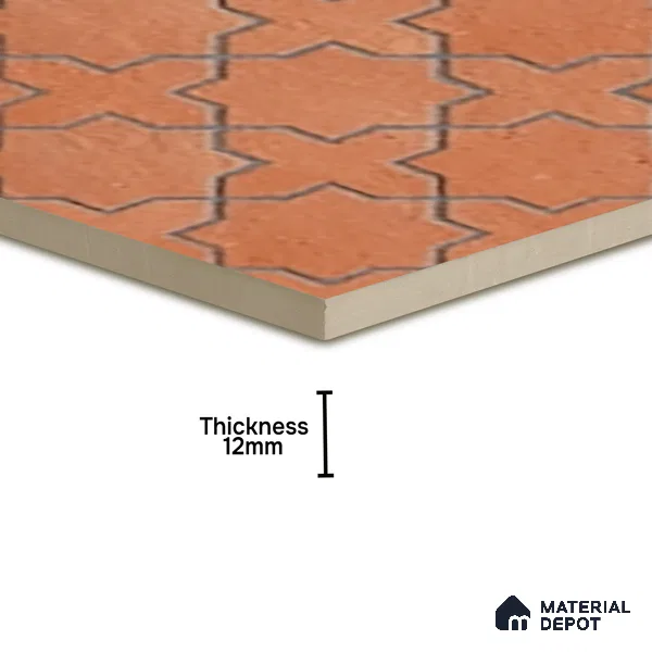 Parking Stone Floor Tile TL 08208 Raven Cotto 16 inch x 16 inch | Vitrified Anti Slip Matte Finish Heavy Duty Tile - 12 mm | Suitable For High Traffic Areas, Parking, Balcony | Pattern Alignment May Vary | 2-3 mm Spacer is Mandatory