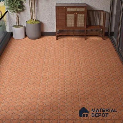 Parking Stone Floor Tile TL 08208 Raven Cotto 16 inch x 16 inch | Vitrified Anti Slip Matte Finish Heavy Duty Tile - 12 mm | Suitable For High Traffic Areas, Parking, Balcony | Pattern Alignment May Vary | 2-3 mm Spacer is Mandatory