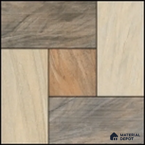 Parking Stone Floor Tile TL 08209 Sand Stone 16 inch x 16 inch | Vitrified Anti Slip Matte Finish Heavy Duty Tile - 12 mm | Suitable For High Traffic Areas, Parking, Balcony | Pattern Alignment May Vary | 2-3 mm Spacer is Mandatory