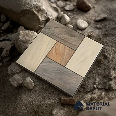 Parking Stone Floor Tile TL 08209 Sand Stone 16 inch x 16 inch | Vitrified Anti Slip Matte Finish Heavy Duty Tile - 12 mm | Suitable For High Traffic Areas, Parking, Balcony | Pattern Alignment May Vary | 2-3 mm Spacer is Mandatory
