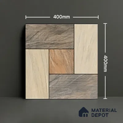 Parking Stone Floor Tile TL 08209 Sand Stone 16 inch x 16 inch | Vitrified Anti Slip Matte Finish Heavy Duty Tile - 12 mm | Suitable For High Traffic Areas, Parking, Balcony | Pattern Alignment May Vary | 2-3 mm Spacer is Mandatory