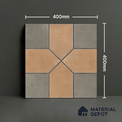 Parking Stone Floor Tile TL 08207 B Indus Olive 16 inch x 16 inch | Vitrified Anti Slip Matte Finish Heavy Duty Tile - 12 mm | Suitable For High Traffic Areas, Parking, Balcony | Pattern Alignment May Vary | 2-3 mm Spacer is Mandatory