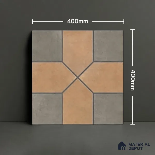 Parking Stone Floor Tile TL 08207 B Indus Olive 16 inch x 16 inch | Vitrified Anti Slip Matte Finish Heavy Duty Tile - 12 mm | Suitable For High Traffic Areas, Parking, Balcony | Pattern Alignment May Vary | 2-3 mm Spacer is Mandatory
