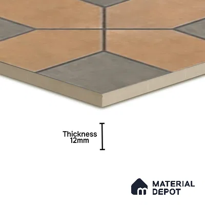 Parking Stone Floor Tile TL 08207 B Indus Olive 16 inch x 16 inch | Vitrified Anti Slip Matte Finish Heavy Duty Tile - 12 mm | Suitable For High Traffic Areas, Parking, Balcony | Pattern Alignment May Vary | 2-3 mm Spacer is Mandatory