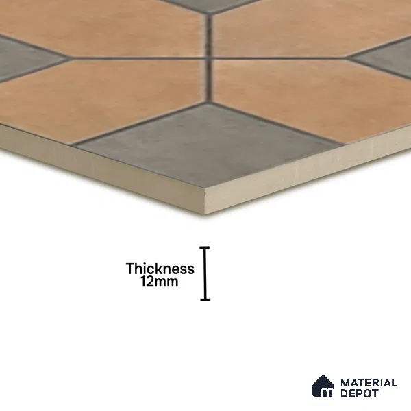 Parking Stone Floor Tile TL 08207 B Indus Olive 16 inch x 16 inch | Vitrified Anti Slip Matte Finish Heavy Duty Tile - 12 mm | Suitable For High Traffic Areas, Parking, Balcony | Pattern Alignment May Vary | 2-3 mm Spacer is Mandatory