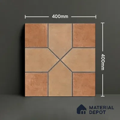 Parking Stone Floor Tile TL 08207 Indus Bruno 16 inch x 16 inch | Vitrified Anti Slip Matte Finish Heavy Duty Tile - 12 mm | Suitable For High Traffic Areas, Parking, Balcony | Pattern Alignment May Vary | 2-3 mm Spacer is Mandatory