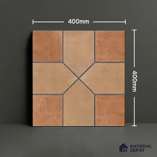 Parking Stone Floor Tile TL 08207 Indus Bruno 16 inch x 16 inch | Vitrified Anti Slip Matte Finish Heavy Duty Tile - 12 mm | Suitable For High Traffic Areas, Parking, Balcony | Pattern Alignment May Vary | 2-3 mm Spacer is Mandatory