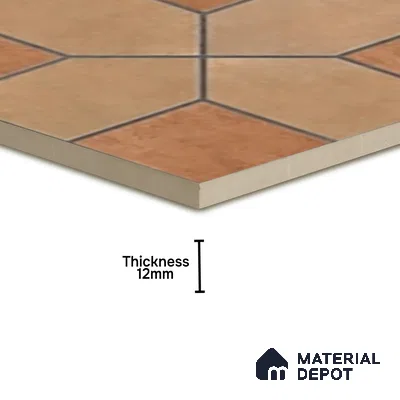 Parking Stone Floor Tile TL 08207 Indus Bruno 16 inch x 16 inch | Vitrified Anti Slip Matte Finish Heavy Duty Tile - 12 mm | Suitable For High Traffic Areas, Parking, Balcony | Pattern Alignment May Vary | 2-3 mm Spacer is Mandatory
