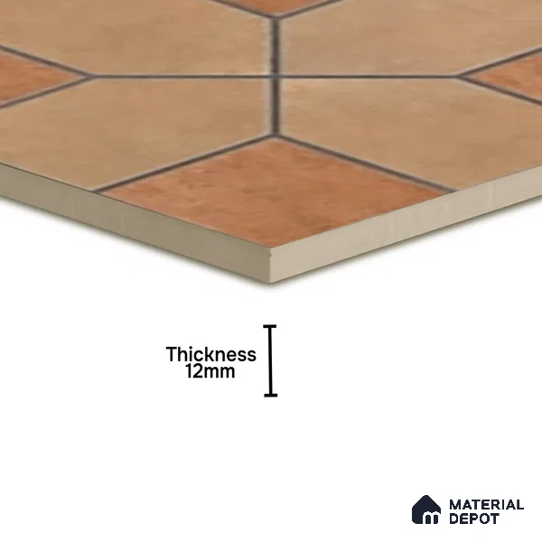 Parking Stone Floor Tile TL 08207 Indus Bruno 16 inch x 16 inch | Vitrified Anti Slip Matte Finish Heavy Duty Tile - 12 mm | Suitable For High Traffic Areas, Parking, Balcony | Pattern Alignment May Vary | 2-3 mm Spacer is Mandatory