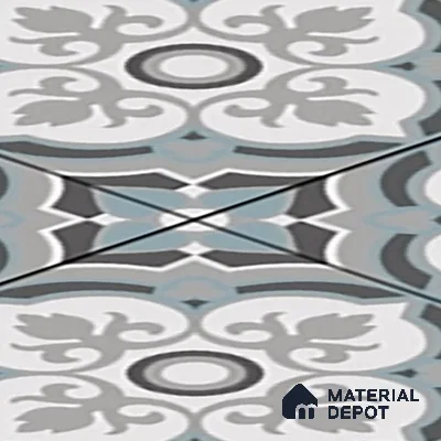 Parking Moroccan Floor Tile TL 08204 DC-33 16 inch x 16 inch | Vitrified Anti Skid Matte Finish Heavy Duty Tile - 12 mm | Suitable For High Traffic Areas, Bathroom, Balcony | Pattern Alignment May Vary | 2-3 mm Spacer is Mandatory