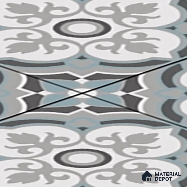 Parking Moroccan Floor Tile TL 08204 DC-33 16 inch x 16 inch | Vitrified Anti Skid Matte Finish Heavy Duty Tile - 12 mm | Suitable For High Traffic Areas, Bathroom, Balcony | Pattern Alignment May Vary | 2-3 mm Spacer is Mandatory