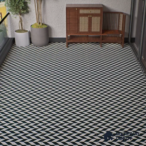 Parking Moroccan Floor Tile TL 08193 CH-5 16 inch x 16 inch | Vitrified Anti Skid Matte Finish Heavy Duty Tile - 12 mm | Suitable For Bathroom, Parking, Balcony | Pattern Alignment May Vary | 2-3 mm Spacer is Mandatory