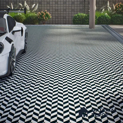 Parking Moroccan Floor Tile TL 08193 CH-5 16 inch x 16 inch | Vitrified Anti Skid Matte Finish Heavy Duty Tile - 12 mm | Suitable For Bathroom, Parking, Balcony | Pattern Alignment May Vary | 2-3 mm Spacer is Mandatory