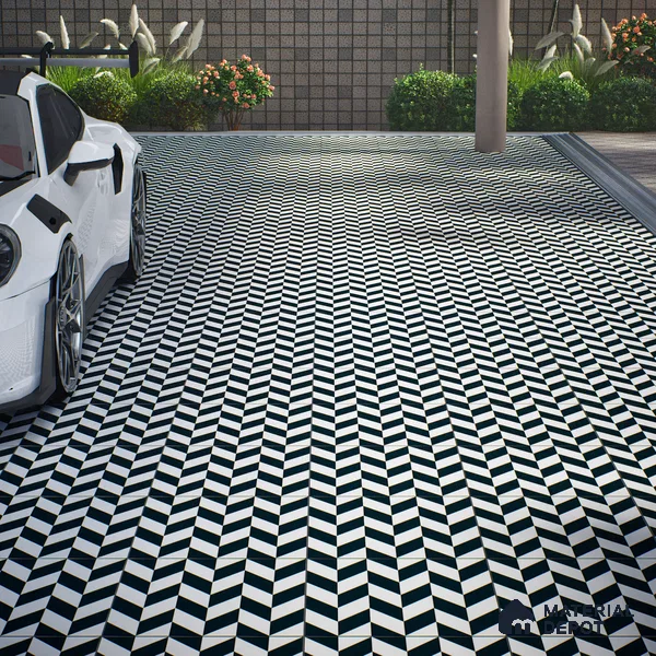 Parking Moroccan Floor Tile TL 08193 CH-5 16 inch x 16 inch | Vitrified Anti Skid Matte Finish Heavy Duty Tile - 12 mm | Suitable For Bathroom, Parking, Balcony | Pattern Alignment May Vary | 2-3 mm Spacer is Mandatory