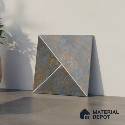 Budget Friendly Stone Look Value for Money Parking Alpine Smoulder Floor Tile 16 x 16 inch | TL 08548 | Vitrified Matte Finish Tile - 12 mm | Suitable For Parking, Outdoor, Balcony & Terrace | Pattern Alignment May Vary | 2-3 mm Spacer is Mandatory