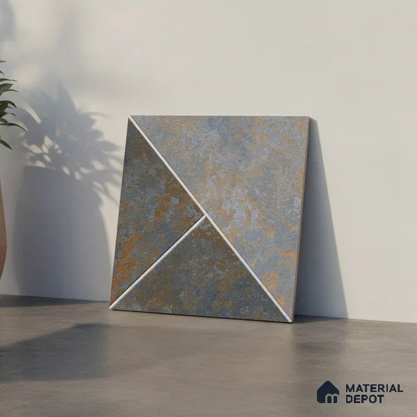 Budget Friendly Stone Look Value for Money Parking Alpine Smoulder Floor Tile 16 x 16 inch | TL 08548 | Vitrified Matte Finish Tile - 12 mm | Suitable For Parking, Outdoor, Balcony & Terrace | Pattern Alignment May Vary | 2-3 mm Spacer is Mandatory