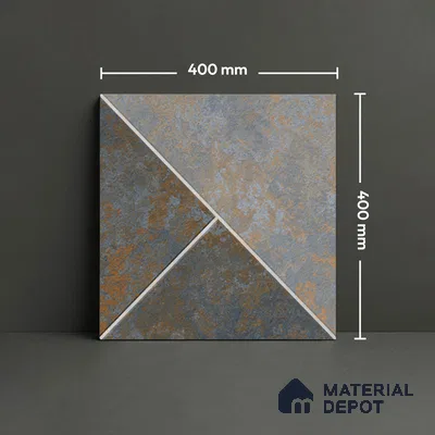 Budget Friendly Stone Look Value for Money Parking Alpine Smoulder Floor Tile 16 x 16 inch | TL 08548 | Vitrified Matte Finish Tile - 12 mm | Suitable For Parking, Outdoor, Balcony & Terrace | Pattern Alignment May Vary | 2-3 mm Spacer is Mandatory