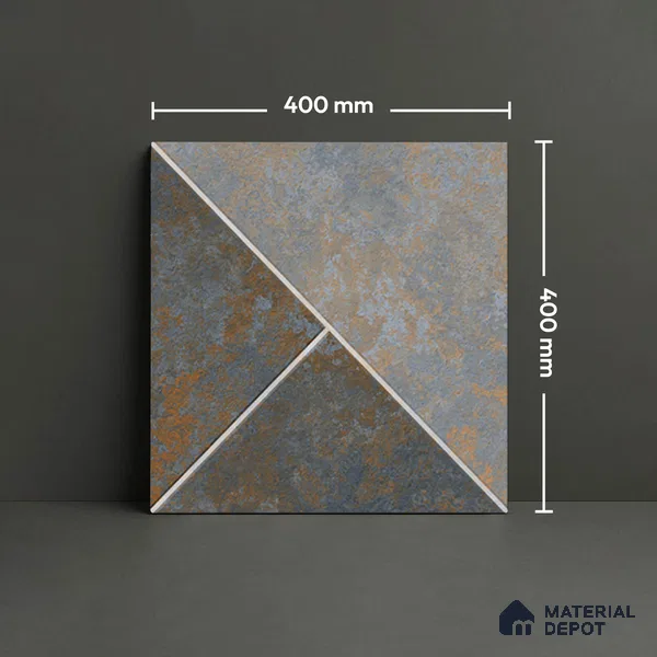 Budget Friendly Stone Look Value for Money Parking Alpine Smoulder Floor Tile 16 x 16 inch | TL 08548 | Vitrified Matte Finish Tile - 12 mm | Suitable For Parking, Outdoor, Balcony & Terrace | Pattern Alignment May Vary | 2-3 mm Spacer is Mandatory