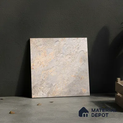 Stone Floor Tile TL 08551 Steel Mirage 16 x 16 inch Vitrified Matte Finish - 12 mm | Suitable For Parking, Balcony, Courtyard, Patio, Terrace | Pattern Alignment May Vary | 2-3 mm Spacer is Mandatory