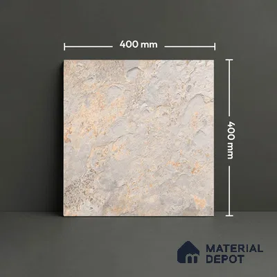 Stone Floor Tile TL 08551 Steel Mirage 16 x 16 inch Vitrified Matte Finish - 12 mm | Suitable For Parking, Balcony, Courtyard, Patio, Terrace | Pattern Alignment May Vary | 2-3 mm Spacer is Mandatory