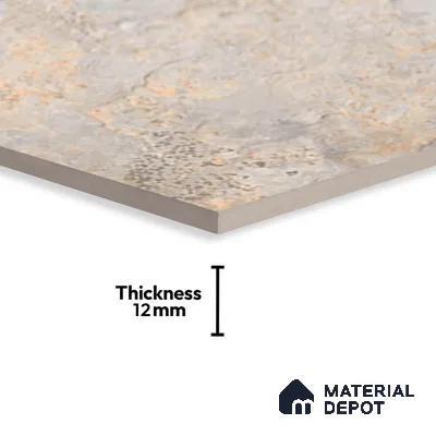 Stone Floor Tile TL 08551 Steel Mirage 16 x 16 inch Vitrified Matte Finish - 12 mm | Suitable For Parking, Balcony, Courtyard, Patio, Terrace | Pattern Alignment May Vary | 2-3 mm Spacer is Mandatory