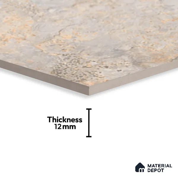 Stone Floor Tile TL 08551 Steel Mirage 16 x 16 inch Vitrified Matte Finish - 12 mm | Suitable For Parking, Balcony, Courtyard, Patio, Terrace | Pattern Alignment May Vary | 2-3 mm Spacer is Mandatory