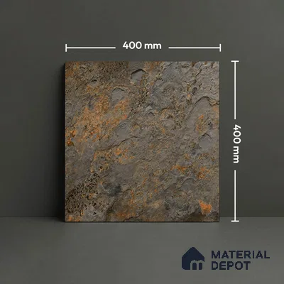 Budget Friendly Stone Look Value for Money Parking Charcoal Veil Floor Tile 16 x 16 inch | TL 08550 | Vitrified Matte Finish Tile - 12 mm | Suitable For Parking, Outdoor, Balcony & Terrace | Pattern Alignment May Vary | 2-3 mm Spacer is Mandatory