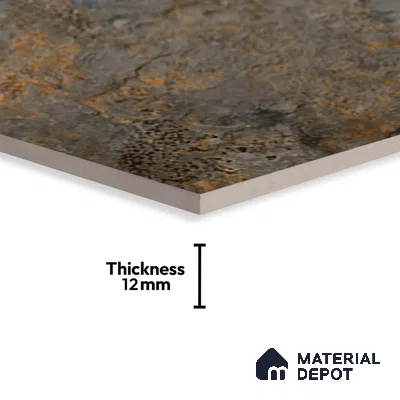 Budget Friendly Stone Look Value for Money Parking Charcoal Veil Floor Tile 16 x 16 inch | TL 08550 | Vitrified Matte Finish Tile - 12 mm | Suitable For Parking, Outdoor, Balcony & Terrace | Pattern Alignment May Vary | 2-3 mm Spacer is Mandatory