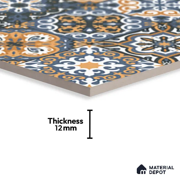 Budget Friendly Moroccan Look Value for Money Parking Sepia Terrain Floor Tile 16 x 16 inch | TL 08552 | Vitrified Matte Finish Tile - 12 mm | Suitable For Parking, Outdoor, Balcony & Terrace | Pattern Alignment May Vary | 2-3 mm Spacer is Mandatory