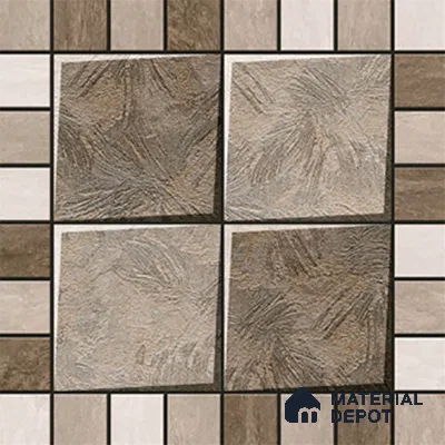 Budget Friendly Patterned Look Value for Money Parking Sienna Frost Floor Tile 16 x 16 inch | TL 08545 | Vitrified Matte Finish Tile - 12 mm | Suitable For Parking, Outdoor, Balcony & Terrace | Pattern Alignment May Vary | 2-3 mm Spacer is Mandatory