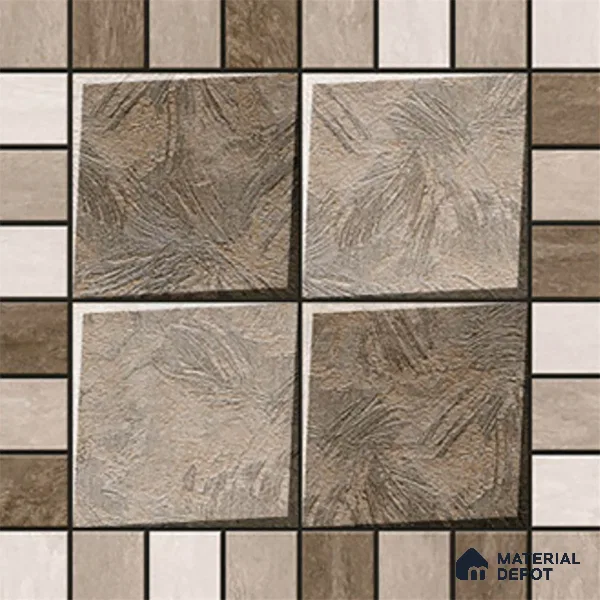 Budget Friendly Patterned Look Value for Money Parking Sienna Frost Floor Tile 16 x 16 inch | TL 08545 | Vitrified Matte Finish Tile - 12 mm | Suitable For Parking, Outdoor, Balcony & Terrace | Pattern Alignment May Vary | 2-3 mm Spacer is Mandatory