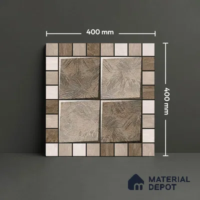 Budget Friendly Patterned Look Value for Money Parking Sienna Frost Floor Tile 16 x 16 inch | TL 08545 | Vitrified Matte Finish Tile - 12 mm | Suitable For Parking, Outdoor, Balcony & Terrace | Pattern Alignment May Vary | 2-3 mm Spacer is Mandatory
