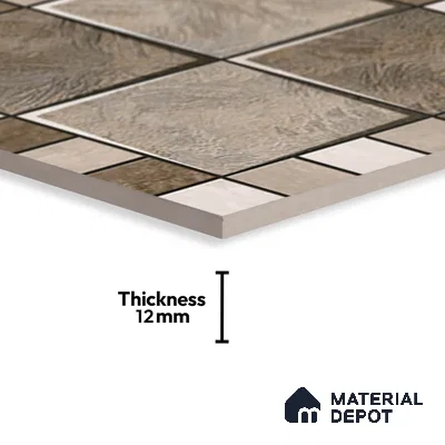 Budget Friendly Patterned Look Value for Money Parking Sienna Frost Floor Tile 16 x 16 inch | TL 08545 | Vitrified Matte Finish Tile - 12 mm | Suitable For Parking, Outdoor, Balcony & Terrace | Pattern Alignment May Vary | 2-3 mm Spacer is Mandatory