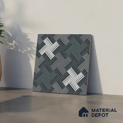 Budget Friendly Patterned Look Value for Money Parking Arctic Drift Floor Tile 16 x 16 inch | TL 08549 | Vitrified Matte Finish Tile - 12 mm | Suitable For Parking, Outdoor, Balcony & Terrace | Pattern Alignment May Vary | 2-3 mm Spacer is Mandatory