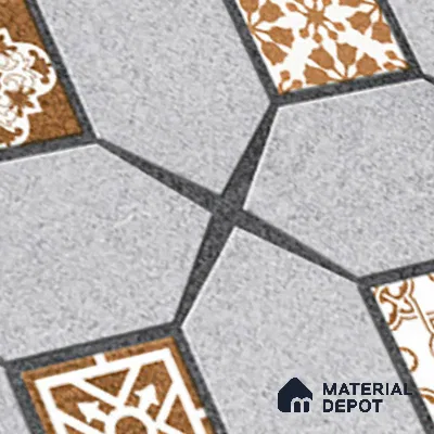 Budget Friendly Moroccan Look Value for Money Parking Cinder Ash Floor Tile 16 x 16 inch | TL 08554 | Vitrified Matte Finish Tile - 12 mm | Suitable For Parking, Outdoor, Balcony & Terrace | Pattern Alignment May Vary | 2-3 mm Spacer is Mandatory