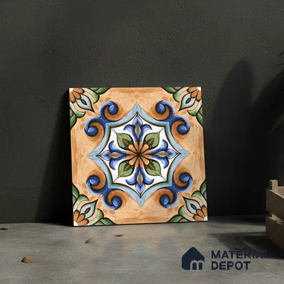 Budget Friendly Moroccan Look Value for Money Parking Tarmac Cloud Floor Tile 16 x 16 inch | TL 08553 | Vitrified Matte Finish Tile - 12 mm | Suitable For Parking, Outdoor, Balcony & Terrace | Pattern Alignment May Vary | 2-3 mm Spacer is Mandatory