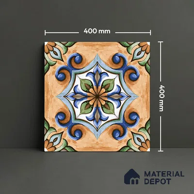 Budget Friendly Moroccan Look Value for Money Parking Tarmac Cloud Floor Tile 16 x 16 inch | TL 08553 | Vitrified Matte Finish Tile - 12 mm | Suitable For Parking, Outdoor, Balcony & Terrace | Pattern Alignment May Vary | 2-3 mm Spacer is Mandatory