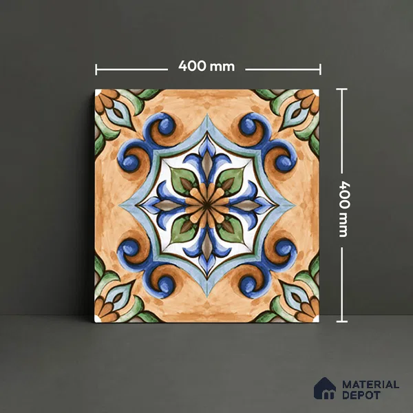 Budget Friendly Moroccan Look Value for Money Parking Tarmac Cloud Floor Tile 16 x 16 inch | TL 08553 | Vitrified Matte Finish Tile - 12 mm | Suitable For Parking, Outdoor, Balcony & Terrace | Pattern Alignment May Vary | 2-3 mm Spacer is Mandatory