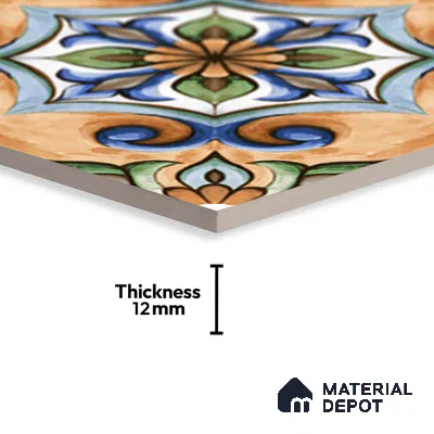 Budget Friendly Moroccan Look Value for Money Parking Tarmac Cloud Floor Tile 16 x 16 inch | TL 08553 | Vitrified Matte Finish Tile - 12 mm | Suitable For Parking, Outdoor, Balcony & Terrace | Pattern Alignment May Vary | 2-3 mm Spacer is Mandatory
