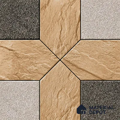 Budget Friendly Patterned Look Value for Money Parking Mistral Slate Floor Tile 16 x 16 inch | TL 08546 | Vitrified Matte Finish Tile - 12 mm | Suitable For Parking, Outdoor, Balcony & Terrace | Pattern Alignment May Vary | 2-3 mm Spacer is Mandatory