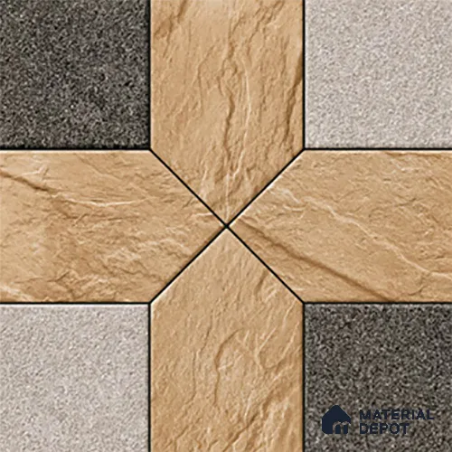 Budget Friendly Patterned Look Value for Money Parking Mistral Slate Floor Tile 16 x 16 inch | TL 08546 | Vitrified Matte Finish Tile - 12 mm | Suitable For Parking, Outdoor, Balcony & Terrace | Pattern Alignment May Vary | 2-3 mm Spacer is Mandatory